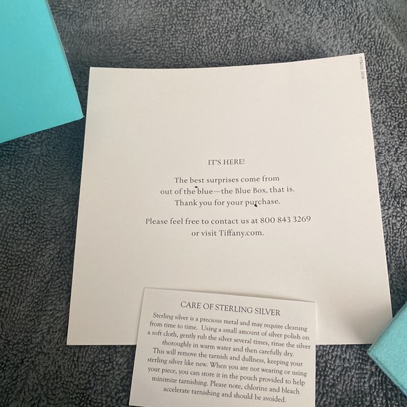 Tiffanys gift set w/ribbon tissue paper care instructions thank you for purchase - Picture 2 of 2